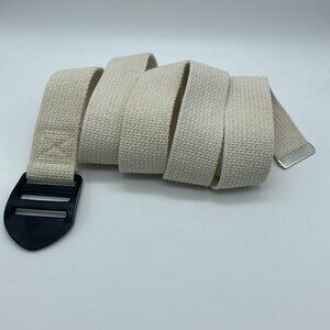 Gaiam Cream Yoga Strap with Clip Style Buckle End to End 68"